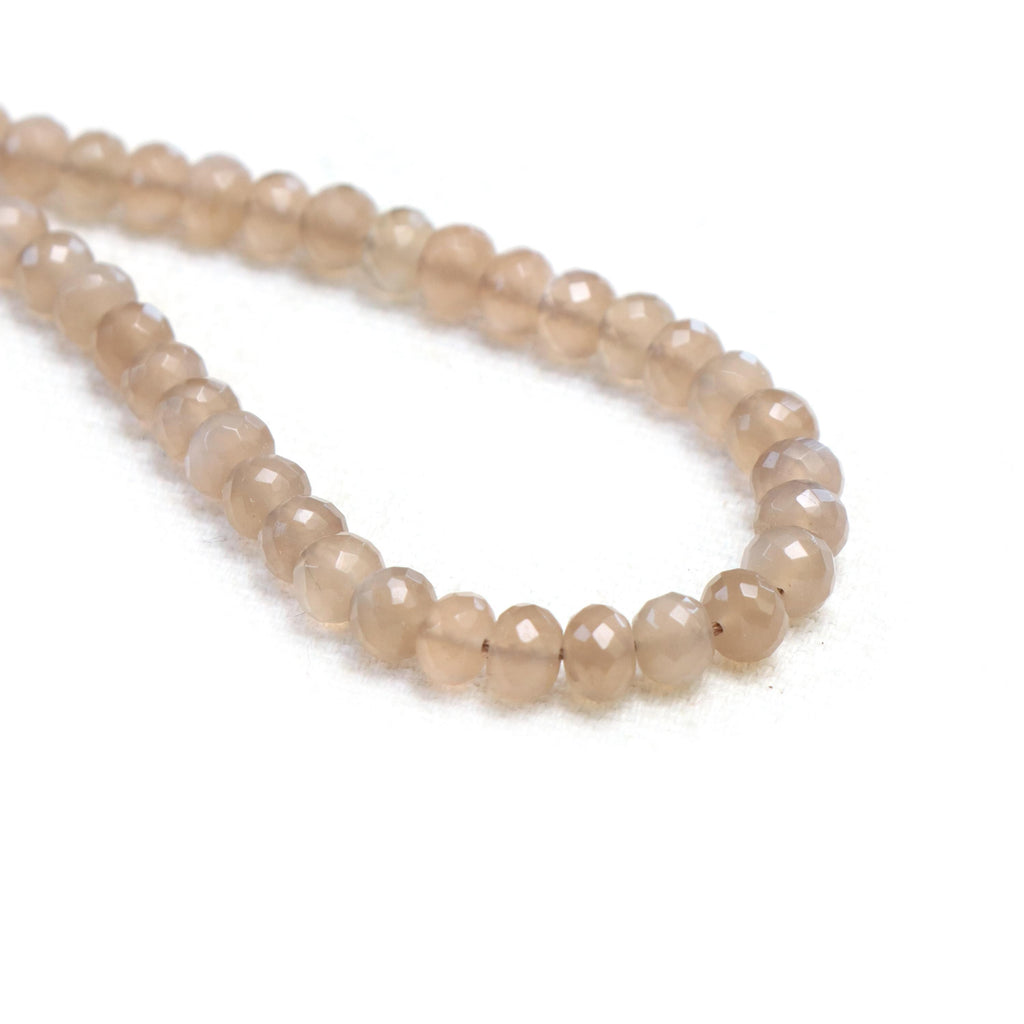 Coffee Moonstone Faceted Rondelle Beads, 3 mm To 5 mm, Coffee Moonstone Jewelry Making Beads, 16 Inches Full Strand