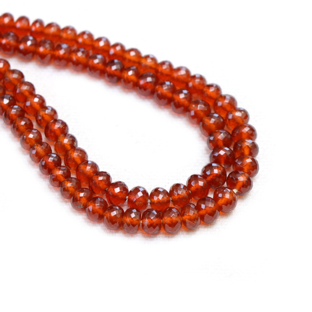 Spessartite Faceted Rondelle Beads, 3 mm To 5 mm, Spessartite Jewelry Making Beads, 16 Inches Full Strand