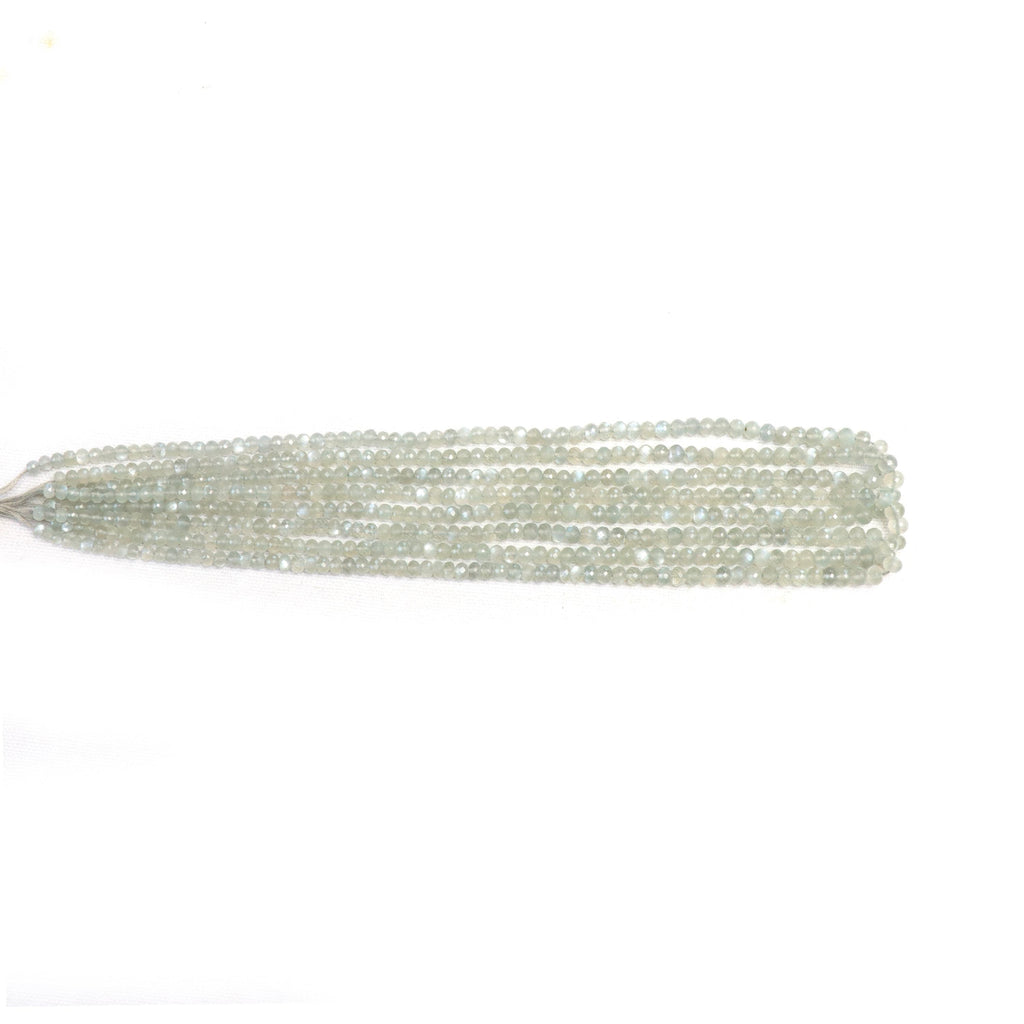 Grey Moonstone Faceted Rondelle Beads, 3 mm To 5 mm, Grey Moonstone Jewelry Making Beads, 16 Inches Full Strand