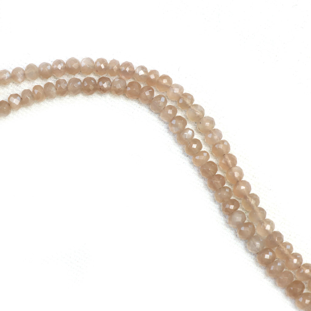 Coffee Moonstone Faceted Rondelle Beads, 3 mm To 5 mm, Coffee Moonstone Jewelry Making Beads, 16 Inches Full Strand