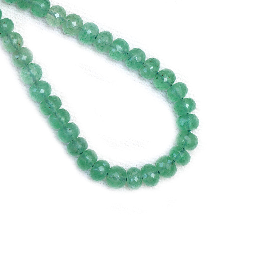 Green Strawberry Quartz Faceted Rondelle Beads, 4 mm To 5 mm, Green Strawberry Quartz Jewelry Making Beads, 16 Inches Full Strand