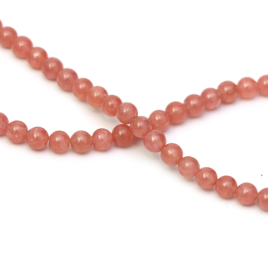 Rhodochrosite Smooth Round Balls, 6 mm, Rhodochrosite Jewelry Making Balls, 14 Inches Full Strand