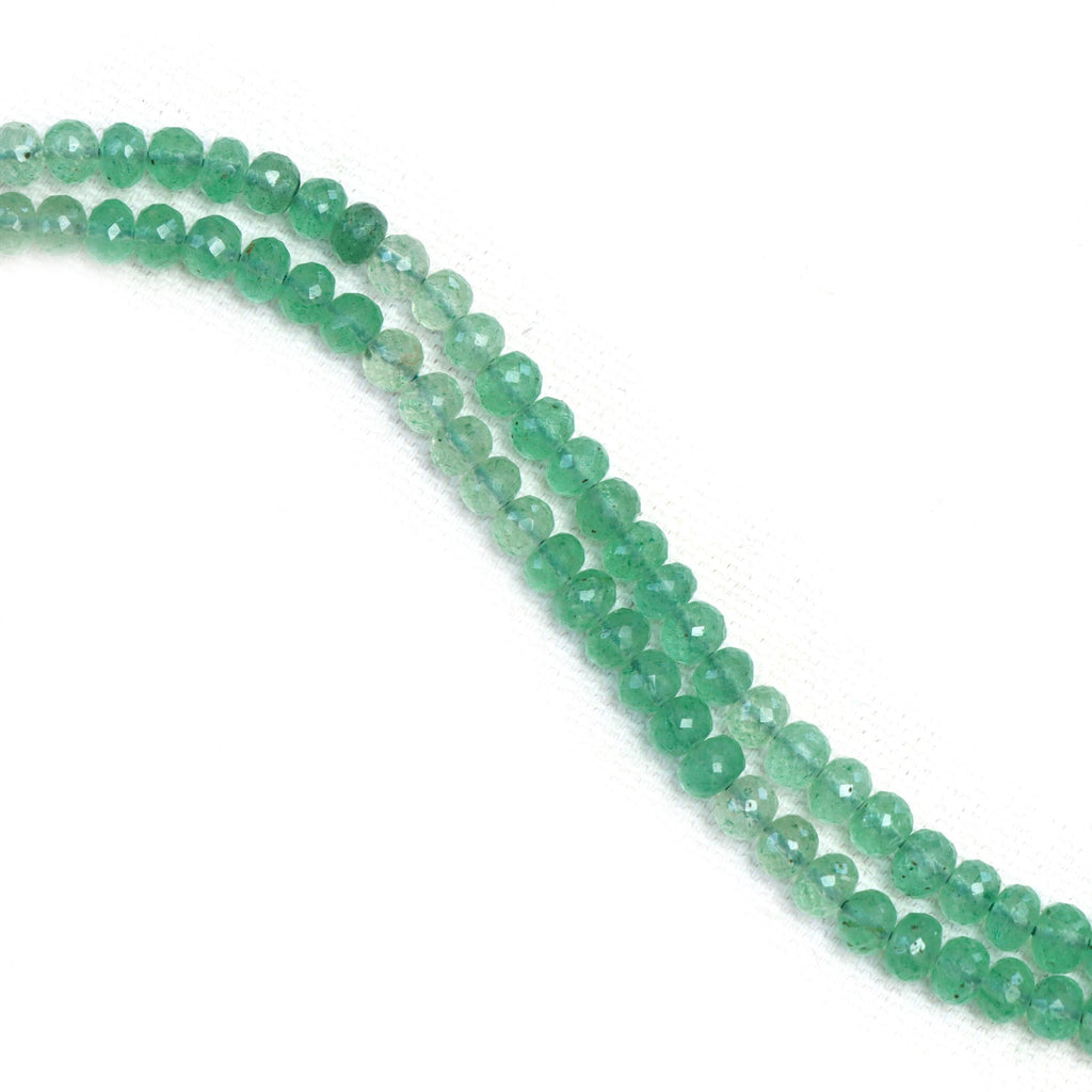 Green Strawberry Quartz Faceted Rondelle Beads, 4 mm To 5 mm, Green Strawberry Quartz Jewelry Making Beads, 16 Inches Full Strand