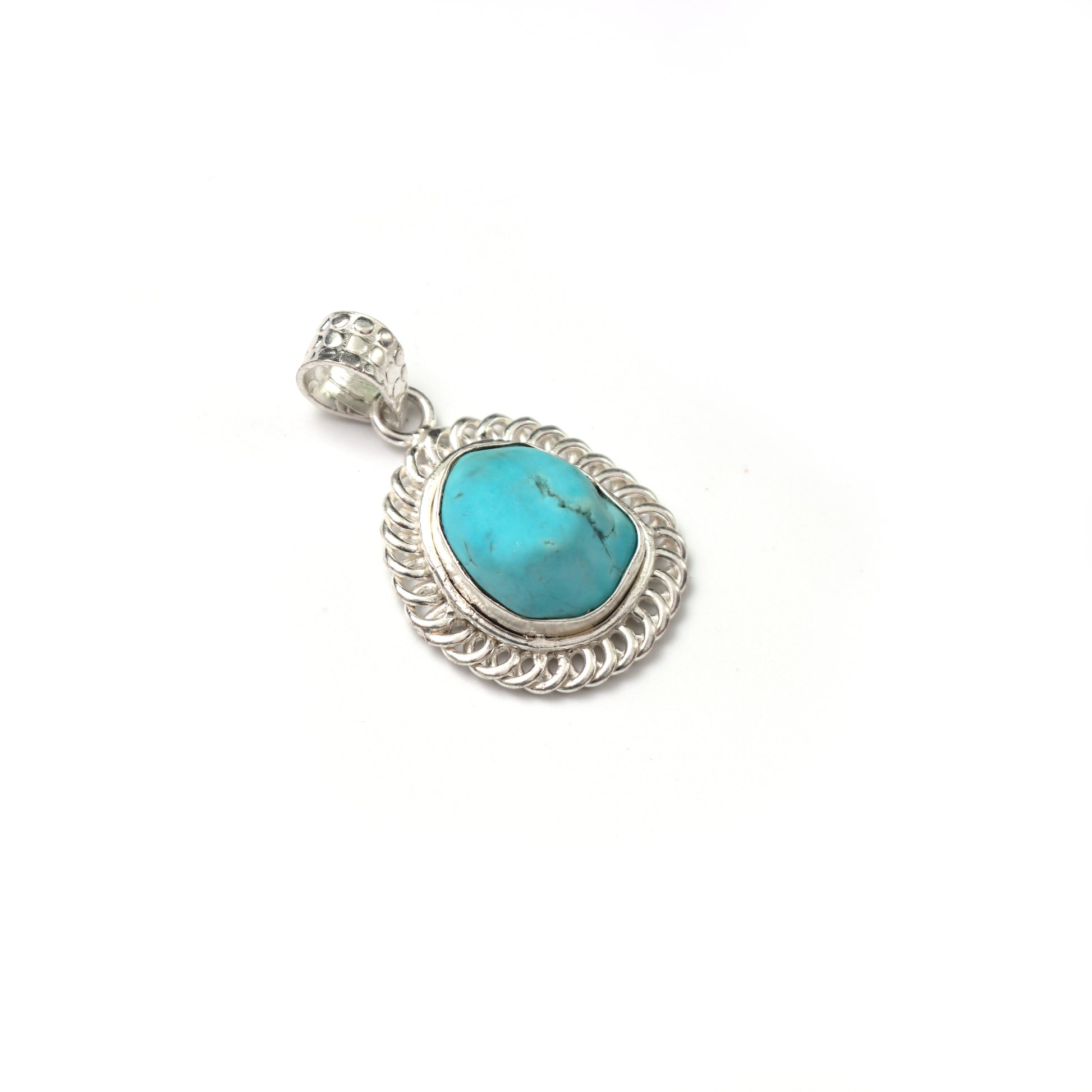 Turquoise Gemstone Pendant, 925 Sterling Silver