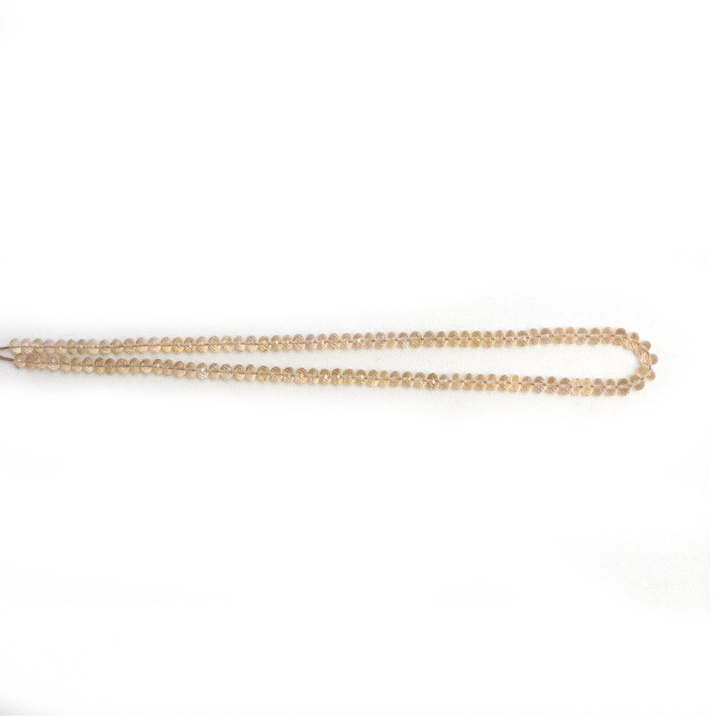 Shampagne Citrine Faceted Rondelle Beads, 3 mm To 5 mm, Shampagne Citrine Jewelry Making Beads, 16 Inches Full Strand