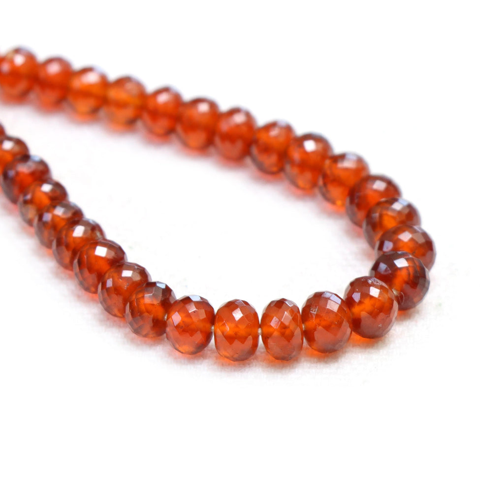 Spessartite Faceted Rondelle Beads, 3 mm To 5 mm, Spessartite Jewelry Making Beads, 16 Inches Full Strand