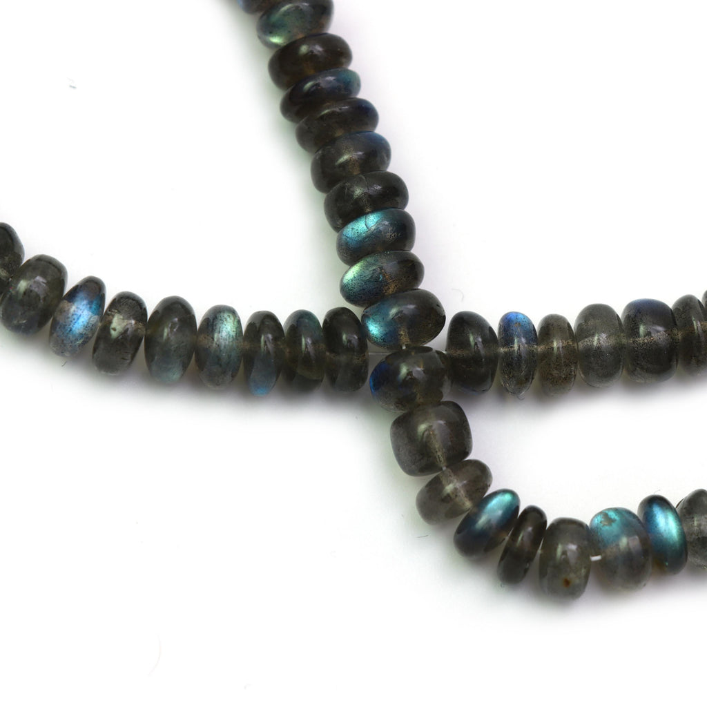 Labradorite Smooth Rondelle Beads, 7.5 mm To 8.5 mm, Labradorite Jewelry Making Beads, 9.5 Inches Full Strand