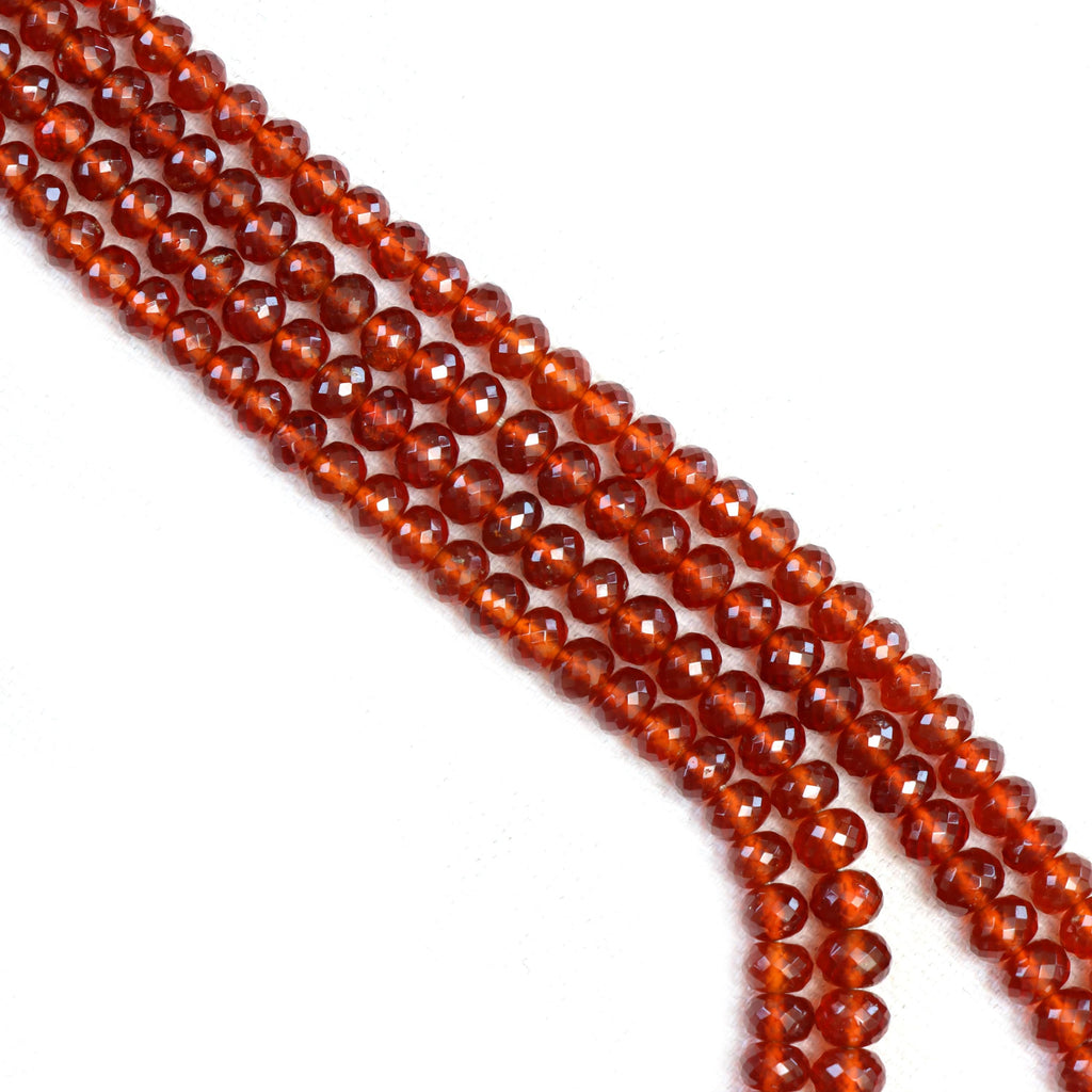 Spessartite Faceted Rondelle Beads, 3 mm To 5 mm, Spessartite Jewelry Making Beads, 16 Inches Full Strand