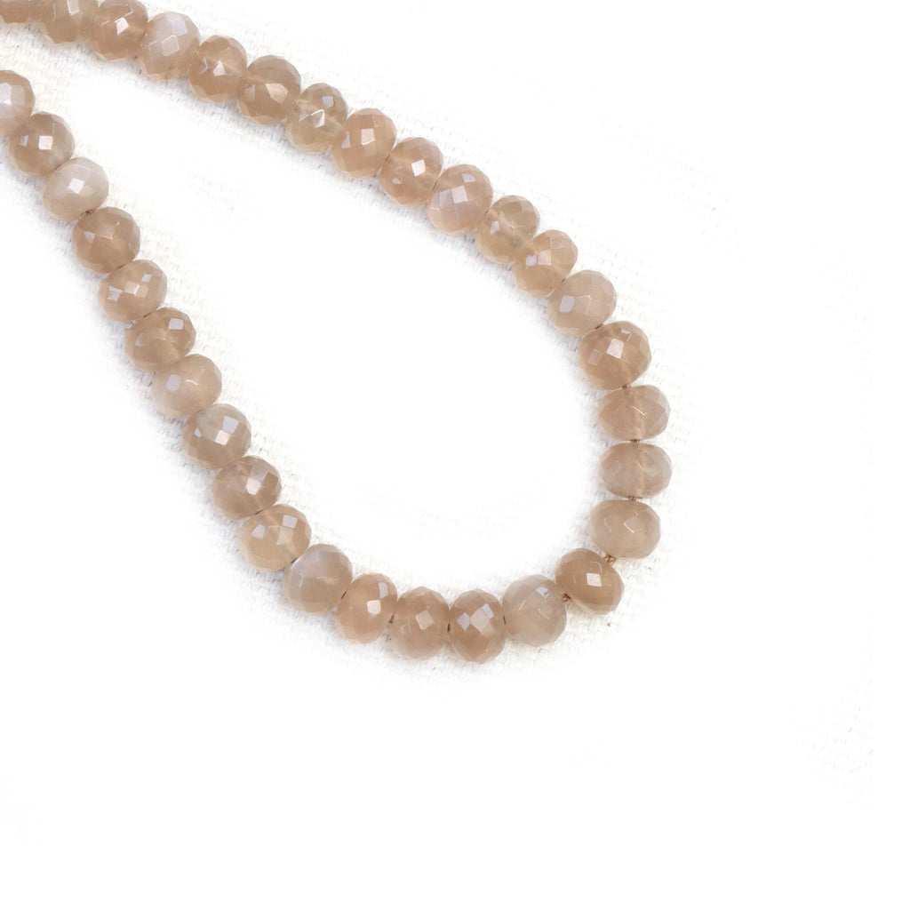 Coffee Moonstone Faceted Rondelle Beads, 3 mm To 5 mm, Coffee Moonstone Jewelry Making Beads, 16 Inches Full Strand