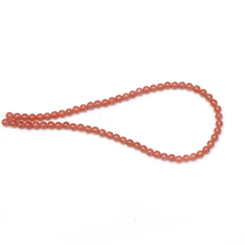 Rhodochrosite Smooth Round Balls, 6 mm, Rhodochrosite Jewelry Making Balls, 14 Inches Full Strand