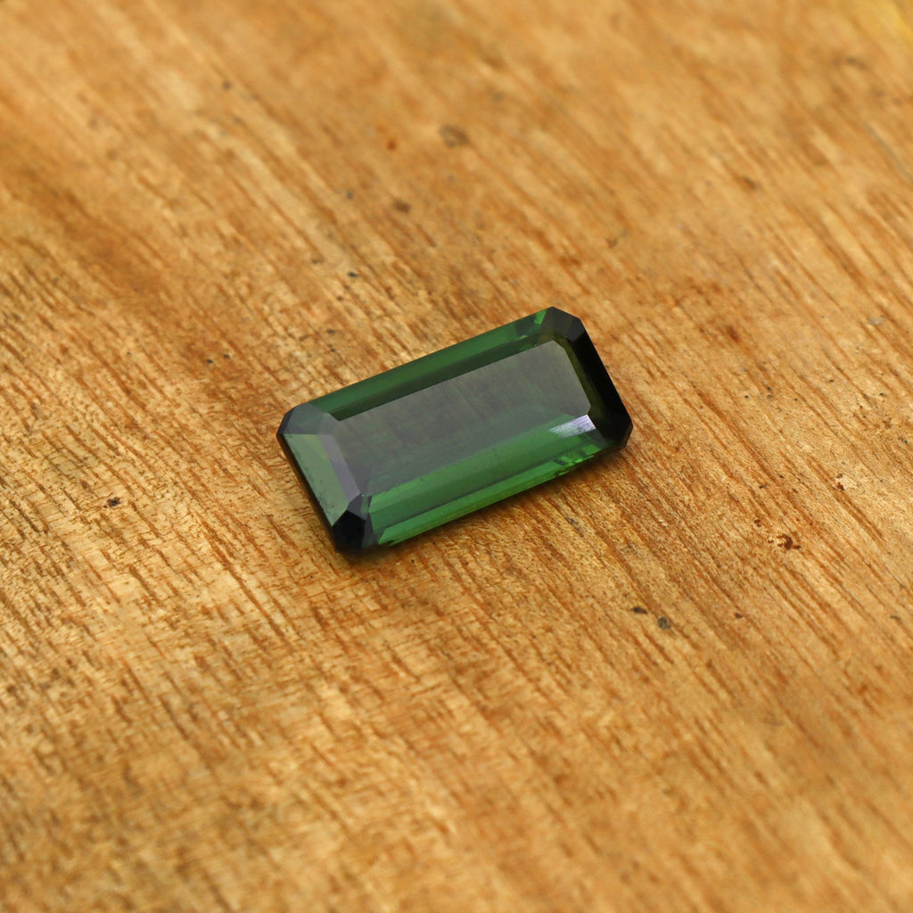 Natural Green Tourmaline Faceted Emerald Cut Loose Gemstone, Jewelry Making Gemstone, Green Tourmaline Cut Stone